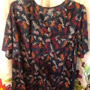 Navy Floral Top